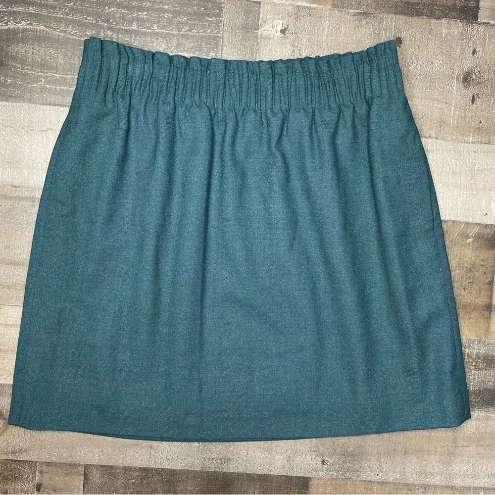 J Crew Green Wool Mini Skirt size 6